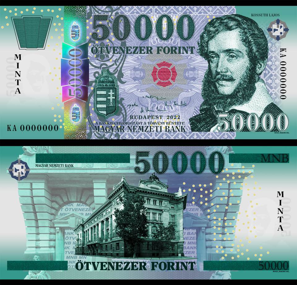Ilyen lehetne az új 50 000 forintos bankjegy