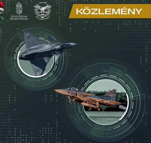 A Magyar Honvédség lakossági közleménye kiképző repülésekről, Gripen vadászgépekkel
